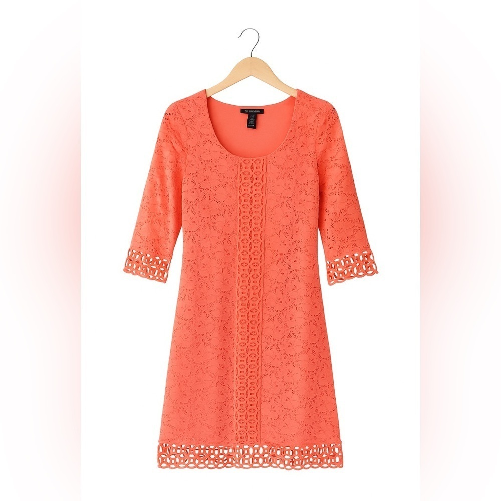Alfani Petite Small Coral Lace Bell Sleeve Dress Work Wedding Special Occasion.